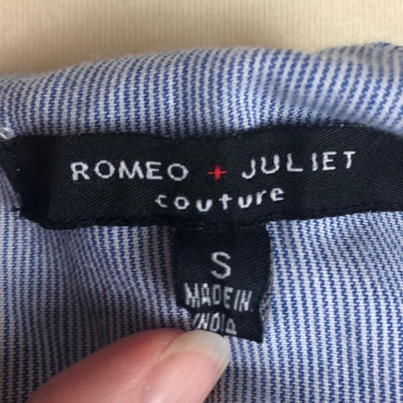 Romeo + Juliet Couture Cute Blue and White Ruffle Fringe Dress - Size Small - Picture 10 of 14